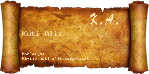 Kuti Aliz névjegykártya